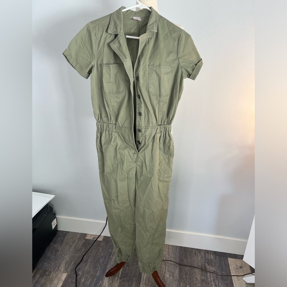 Nobo green, short sleeve, utility jumpsuit jumper jogger sz M 7/9